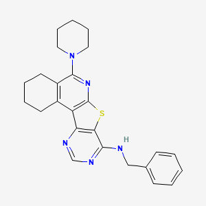 N-benzyl-8-piperidin-1-yl-11-thia-9,14,16-triazatetracyclo[8.7.0.02,7.012,17]heptadeca-1,7,9,12,14,16-hexaen-13-amine