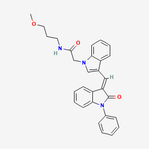 molecular formula C29H27N3O3 B11582183 N-(3-methoxypropyl)-2-{3-[(E)-(2-oxo-1-phenyl-1,2-dihydro-3H-indol-3-ylidene)methyl]-1H-indol-1-yl}acetamide 