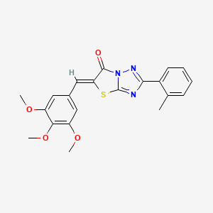 molecular formula C21H19N3O4S B11582188 (5Z)-2-(2-methylphenyl)-5-(3,4,5-trimethoxybenzylidene)[1,3]thiazolo[3,2-b][1,2,4]triazol-6(5H)-one 