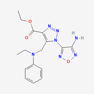 molecular formula C16H19N7O3 B11582191 ethyl 1-(4-amino-1,2,5-oxadiazol-3-yl)-5-{[ethyl(phenyl)amino]methyl}-1H-1,2,3-triazole-4-carboxylate 