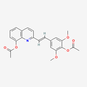 molecular formula C23H21NO6 B11582228 2-{(E)-2-[4-(acetyloxy)-3,5-dimethoxyphenyl]ethenyl}quinolin-8-yl acetate 