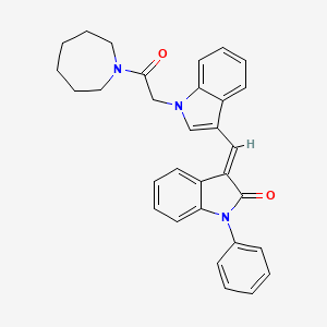 (3E)-3-({1-[2-(azepan-1-yl)-2-oxoethyl]-1H-indol-3-yl}methylidene)-1-phenyl-1,3-dihydro-2H-indol-2-one