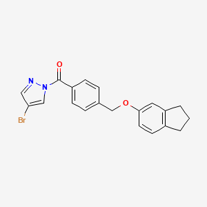 4-bromo-1-{4-[(2,3-dihydro-1H-inden-5-yloxy)methyl]benzoyl}-1H-pyrazole