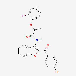 molecular formula C24H17BrFNO4 B11582242 N-[2-(4-bromobenzoyl)-1-benzofuran-3-yl]-2-(2-fluorophenoxy)propanamide 