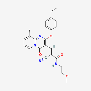 molecular formula C24H24N4O4 B11582257 (2E)-2-cyano-3-[2-(4-ethylphenoxy)-9-methyl-4-oxo-4H-pyrido[1,2-a]pyrimidin-3-yl]-N-(2-methoxyethyl)prop-2-enamide 