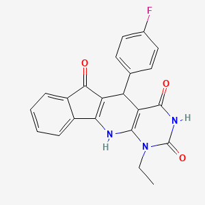 7-ethyl-2-(4-fluorophenyl)-5,7,9-triazatetracyclo[8.7.0.03,8.011,16]heptadeca-1(10),3(8),11,13,15-pentaene-4,6,17-trione