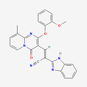 molecular formula C26H19N5O3 B11582284 (2E)-2-(1H-benzimidazol-2-yl)-3-[2-(2-methoxyphenoxy)-9-methyl-4-oxo-4H-pyrido[1,2-a]pyrimidin-3-yl]prop-2-enenitrile 