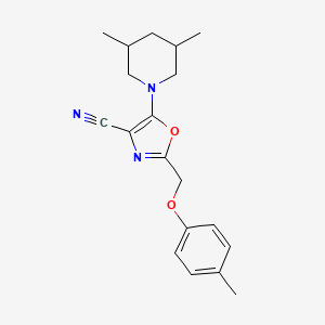 5-(3,5-Dimethylpiperidin-1-yl)-2-[(4-methylphenoxy)methyl]-1,3-oxazole-4-carbonitrile