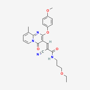 (2E)-2-cyano-N-(3-ethoxypropyl)-3-[2-(4-methoxyphenoxy)-9-methyl-4-oxo-4H-pyrido[1,2-a]pyrimidin-3-yl]prop-2-enamide