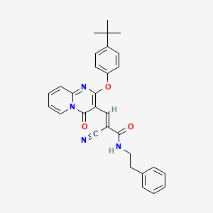 molecular formula C30H28N4O3 B11582295 (2E)-3-[2-(4-tert-butylphenoxy)-4-oxo-4H-pyrido[1,2-a]pyrimidin-3-yl]-2-cyano-N-(2-phenylethyl)prop-2-enamide 