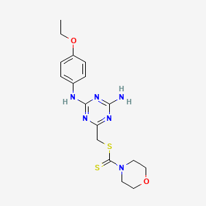 molecular formula C17H22N6O2S2 B11582298 [4-Amino-6-(4-ethoxyanilino)-1,3,5-triazin-2-yl]methyl morpholine-4-carbodithioate 