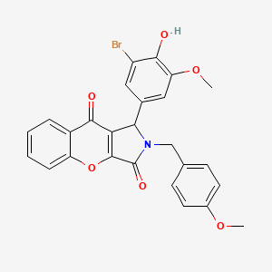 molecular formula C26H20BrNO6 B11582314 1-(3-Bromo-4-hydroxy-5-methoxyphenyl)-2-(4-methoxybenzyl)-1,2-dihydrochromeno[2,3-c]pyrrole-3,9-dione 