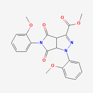 molecular formula C21H19N3O6 B11582321 Methyl 1,5-bis(2-methoxyphenyl)-4,6-dioxo-1,3a,4,5,6,6a-hexahydropyrrolo[3,4-c]pyrazole-3-carboxylate 