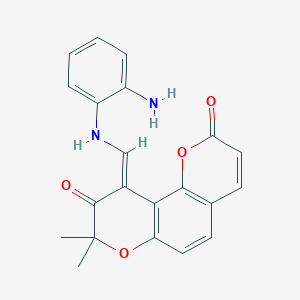 (10Z)-10-{[(2-aminophenyl)amino]methylidene}-8,8-dimethyl-2H,8H-pyrano[2,3-f]chromene-2,9(10H)-dione