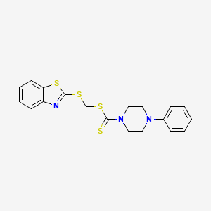 (1,3-Benzothiazol-2-ylsulfanyl)methyl 4-phenylpiperazine-1-carbodithioate