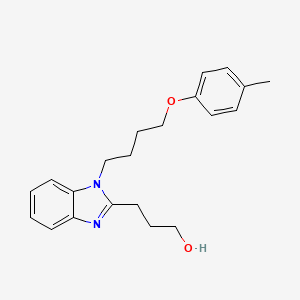 molecular formula C21H26N2O2 B11582346 3-{1-[4-(4-methylphenoxy)butyl]-1H-benzimidazol-2-yl}propan-1-ol 