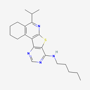 N-pentyl-8-propan-2-yl-11-thia-9,14,16-triazatetracyclo[8.7.0.02,7.012,17]heptadeca-1,7,9,12,14,16-hexaen-13-amine