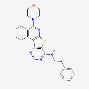 8-morpholin-4-yl-N-(2-phenylethyl)-11-thia-9,14,16-triazatetracyclo[8.7.0.02,7.012,17]heptadeca-1,7,9,12,14,16-hexaen-13-amine