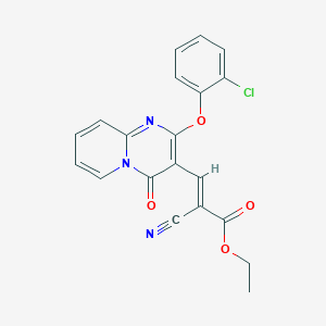 ethyl (2E)-3-[2-(2-chlorophenoxy)-4-oxo-4H-pyrido[1,2-a]pyrimidin-3-yl]-2-cyanoprop-2-enoate