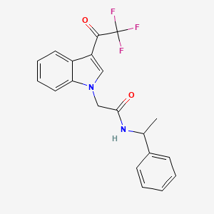 N-(1-phenylethyl)-2-[3-(trifluoroacetyl)-1H-indol-1-yl]acetamide