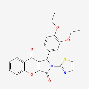 molecular formula C24H20N2O5S B11582398 1-(3,4-Diethoxyphenyl)-2-(1,3-thiazol-2-yl)-1,2-dihydrochromeno[2,3-c]pyrrole-3,9-dione 