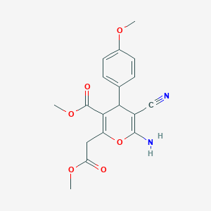 methyl 6-amino-5-cyano-2-(2-methoxy-2-oxoethyl)-4-(4-methoxyphenyl)-4H-pyran-3-carboxylate