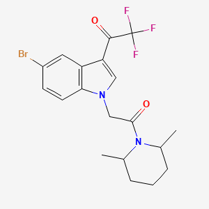 molecular formula C19H20BrF3N2O2 B11582422 1-{5-bromo-1-[2-(2,6-dimethylpiperidin-1-yl)-2-oxoethyl]-1H-indol-3-yl}-2,2,2-trifluoroethanone 