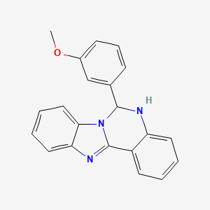 molecular formula C21H17N3O B11582435 6-(3-Methoxyphenyl)-5,6-dihydrobenzimidazo[1,2-c]quinazoline 