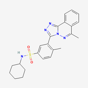 molecular formula C23H25N5O2S B11582438 N-cyclohexyl-4-methyl-3-(6-methyl[1,2,4]triazolo[3,4-a]phthalazin-3-yl)benzenesulfonamide 