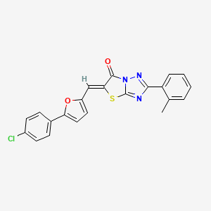 (5Z)-5-{[5-(4-chlorophenyl)furan-2-yl]methylidene}-2-(2-methylphenyl)[1,3]thiazolo[3,2-b][1,2,4]triazol-6(5H)-one