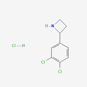 molecular formula C₉H₁₀Cl₃N B1158248 2-(3,4-Dichlorophenyl)azetidine Hydrochloride 