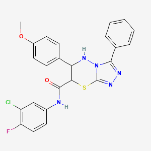 N-(3-chloro-4-fluorophenyl)-6-(4-methoxyphenyl)-3-phenyl-6,7-dihydro-5H-[1,2,4]triazolo[3,4-b][1,3,4]thiadiazine-7-carboxamide