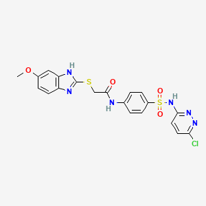 N-{4-[(6-chloropyridazin-3-yl)sulfamoyl]phenyl}-2-[(6-methoxy-1H-benzimidazol-2-yl)sulfanyl]acetamide