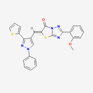 (5Z)-2-(2-methoxyphenyl)-5-[(1-phenyl-3-thien-2-yl-1H-pyrazol-4-yl)methylene][1,3]thiazolo[3,2-b][1,2,4]triazol-6(5H)-one