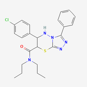 molecular formula C23H26ClN5OS B11582567 6-(4-chlorophenyl)-3-phenyl-N,N-dipropyl-6,7-dihydro-5H-[1,2,4]triazolo[3,4-b][1,3,4]thiadiazine-7-carboxamide 