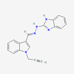 molecular formula C19H15N5 B11582573 2-[(2E)-2-{[1-(prop-2-yn-1-yl)-1H-indol-3-yl]methylidene}hydrazinyl]-1H-benzimidazole 