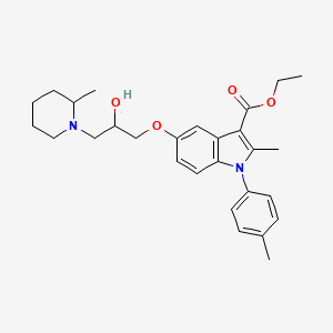 ethyl 5-[2-hydroxy-3-(2-methylpiperidin-1-yl)propoxy]-2-methyl-1-(4-methylphenyl)-1H-indole-3-carboxylate