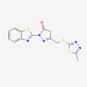 2-(1,3-benzothiazol-2-yl)-5-{[(5-methyl-1,3,4-thiadiazol-2-yl)sulfanyl]methyl}-2,4-dihydro-3H-pyrazol-3-one