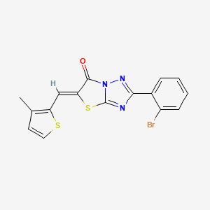 molecular formula C16H10BrN3OS2 B11582628 (5Z)-2-(2-bromophenyl)-5-[(3-methylthiophen-2-yl)methylidene][1,3]thiazolo[3,2-b][1,2,4]triazol-6(5H)-one 