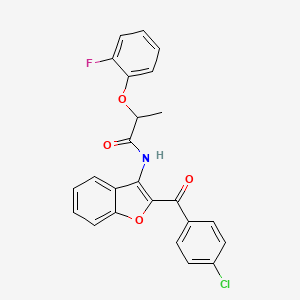 N-[2-(4-chlorobenzoyl)-1-benzofuran-3-yl]-2-(2-fluorophenoxy)propanamide