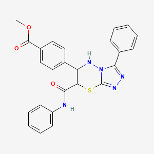 molecular formula C25H21N5O3S B11582634 methyl 4-[3-phenyl-7-(phenylcarbamoyl)-6,7-dihydro-5H-[1,2,4]triazolo[3,4-b][1,3,4]thiadiazin-6-yl]benzoate 