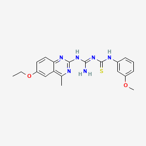 molecular formula C20H22N6O2S B11582658 1-[N-(6-ethoxy-4-methylquinazolin-2-yl)carbamimidoyl]-3-(3-methoxyphenyl)thiourea 