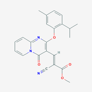 methyl (2E)-2-cyano-3-{2-[5-methyl-2-(propan-2-yl)phenoxy]-4-oxo-4H-pyrido[1,2-a]pyrimidin-3-yl}prop-2-enoate