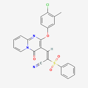 molecular formula C24H16ClN3O4S B11582688 (2E)-3-[2-(4-chloro-3-methylphenoxy)-4-oxo-4H-pyrido[1,2-a]pyrimidin-3-yl]-2-(phenylsulfonyl)prop-2-enenitrile 