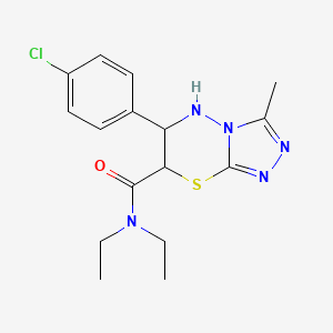 6-(4-chlorophenyl)-N,N-diethyl-3-methyl-6,7-dihydro-5H-[1,2,4]triazolo[3,4-b][1,3,4]thiadiazine-7-carboxamide