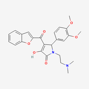 molecular formula C25H26N2O6 B11582721 4-(1-benzofuran-2-ylcarbonyl)-5-(3,4-dimethoxyphenyl)-1-[2-(dimethylamino)ethyl]-3-hydroxy-1,5-dihydro-2H-pyrrol-2-one 