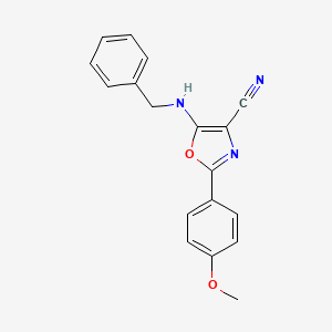 molecular formula C18H15N3O2 B11582722 5-(Benzylamino)-2-(4-methoxyphenyl)-1,3-oxazole-4-carbonitrile 