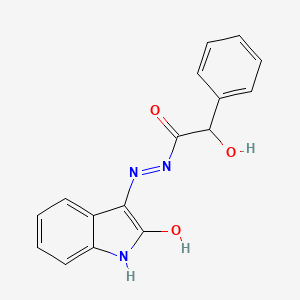 2-hydroxy-N'-[(3E)-2-oxo-1,2-dihydro-3H-indol-3-ylidene]-2-phenylacetohydrazide