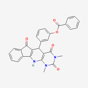 [3-(5,7-dimethyl-4,6,17-trioxo-5,7,9-triazatetracyclo[8.7.0.03,8.011,16]heptadeca-1(10),3(8),11,13,15-pentaen-2-yl)phenyl] benzoate