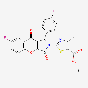 molecular formula C24H16F2N2O5S B11582805 ethyl 2-[7-fluoro-1-(4-fluorophenyl)-3,9-dioxo-3,9-dihydrochromeno[2,3-c]pyrrol-2(1H)-yl]-4-methyl-1,3-thiazole-5-carboxylate 